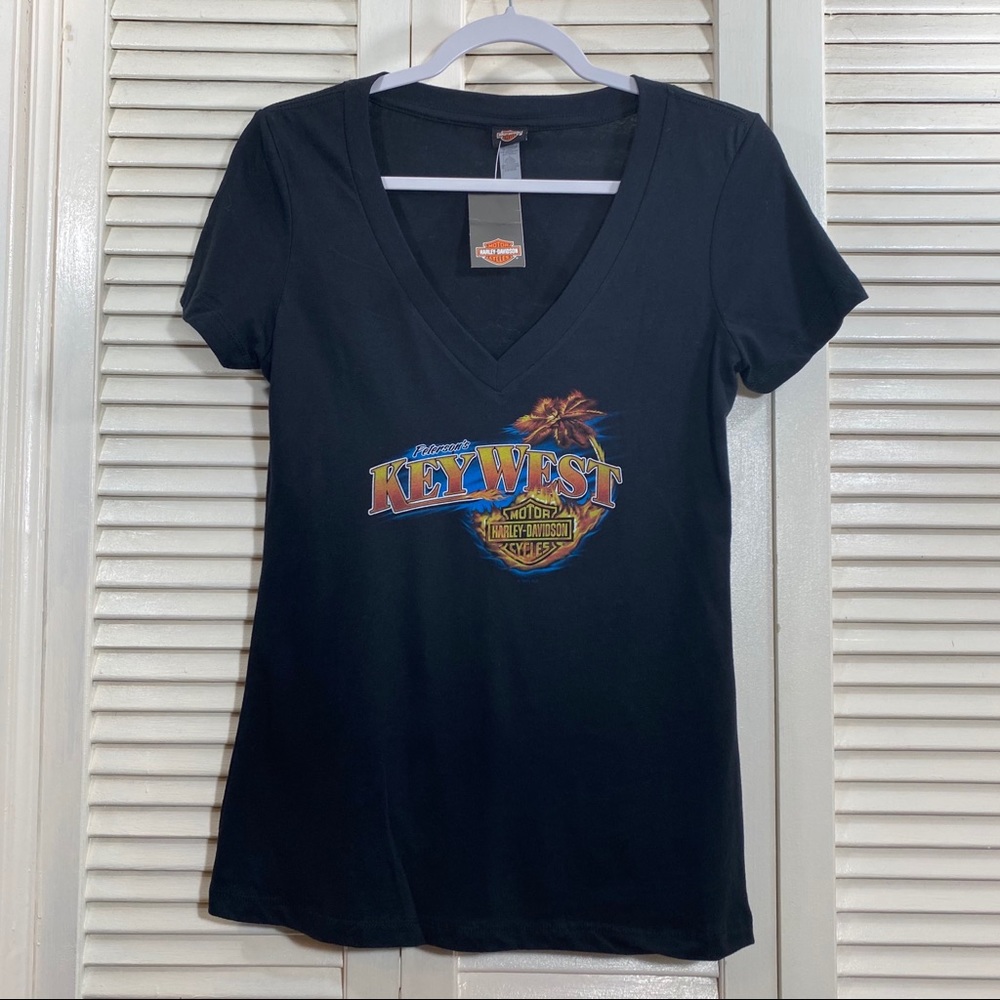NWT Harley Davidson Key West V-Neck Tee